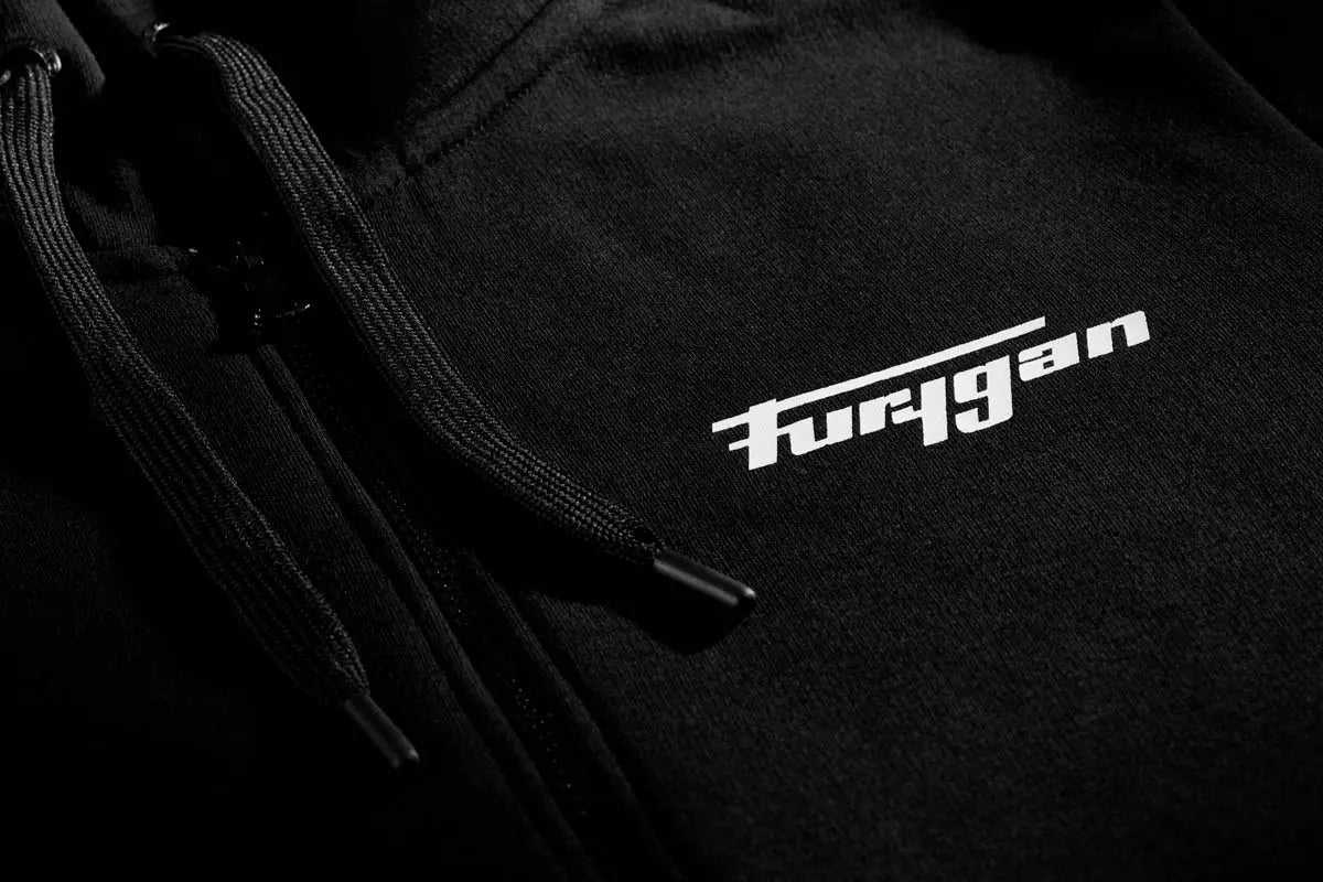 Furygan Corpo Zip Hoodie Black / White FREE UK Delivery, FREE 365 Day Returns | Moto Central