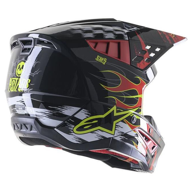 Alpinestars Supertech M5 Rash MX Dark Gray / Bright Red - rear three-quarter view