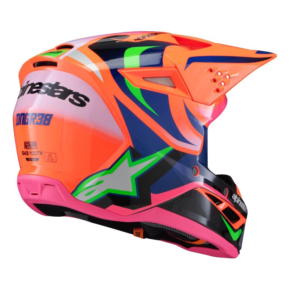 Alpinestars S-M3 Deegan Youth MX Orange / Purple / Pink