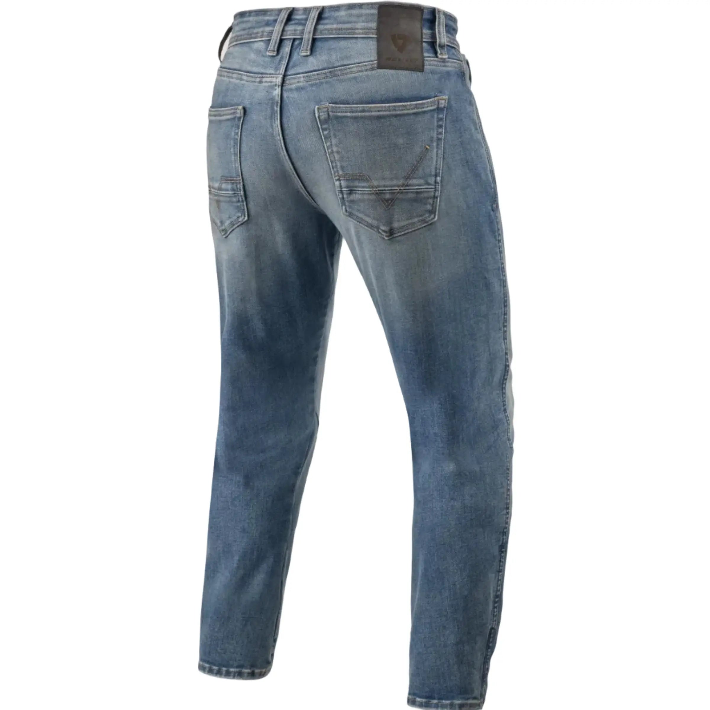 Revit Detroit 3 Tapered Jeans Medium Blue Vintage - FREE UK Delivery, FREE 365 Day Returns | Moto Central