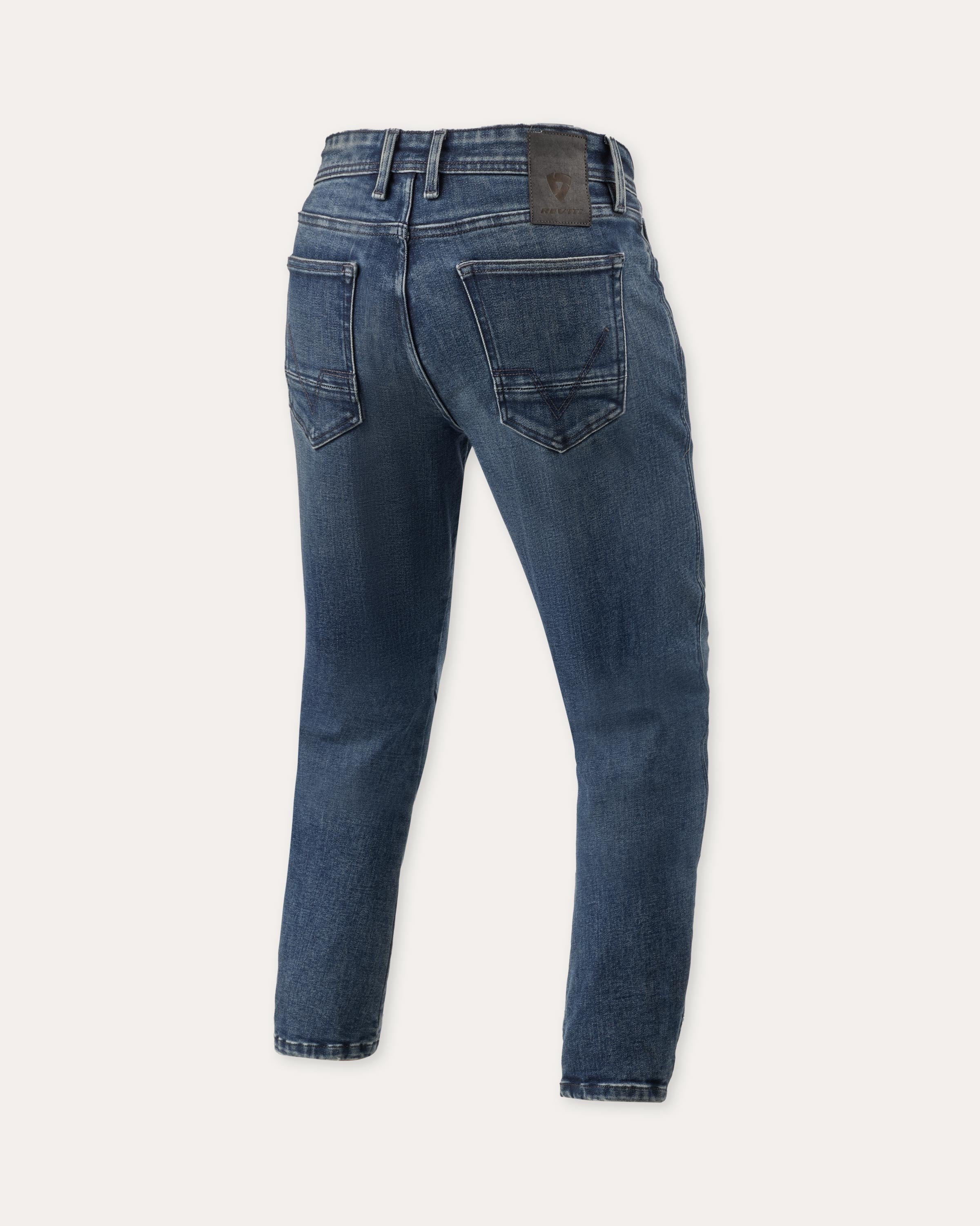 Revit Detroit 3 Tapered Jeans Dark Blue Used - FREE UK Delivery, FREE 365 Day Returns | Moto Central