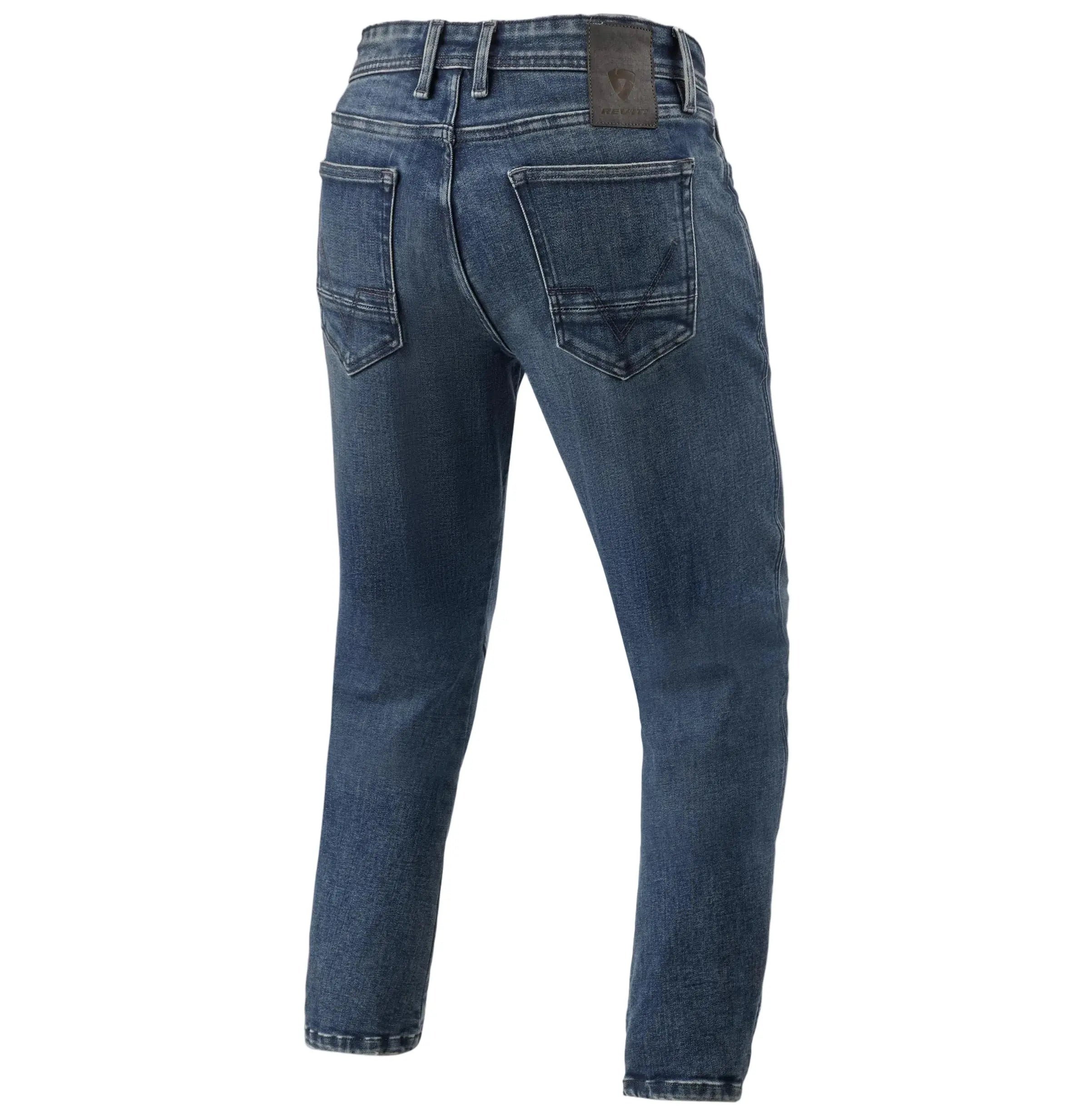 Revit Detroit 3 Tapered Jeans Dark Blue Used - FREE UK Delivery, FREE 365 Day Returns | Moto Central