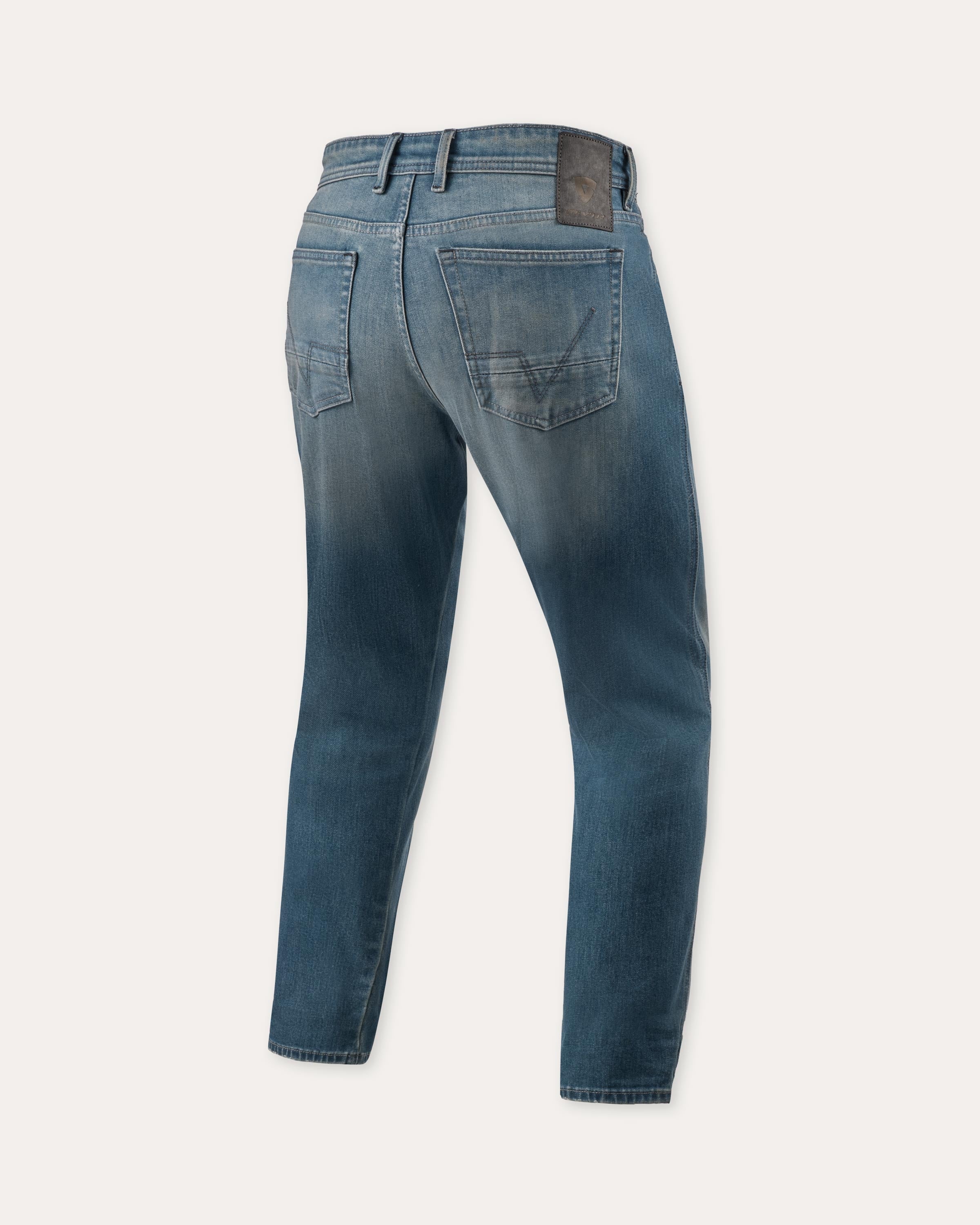 Revit Keegan Tapered Jeans Medium Blue Vintage - FREE UK Delivery, FREE 365 Day Returns | Moto Central