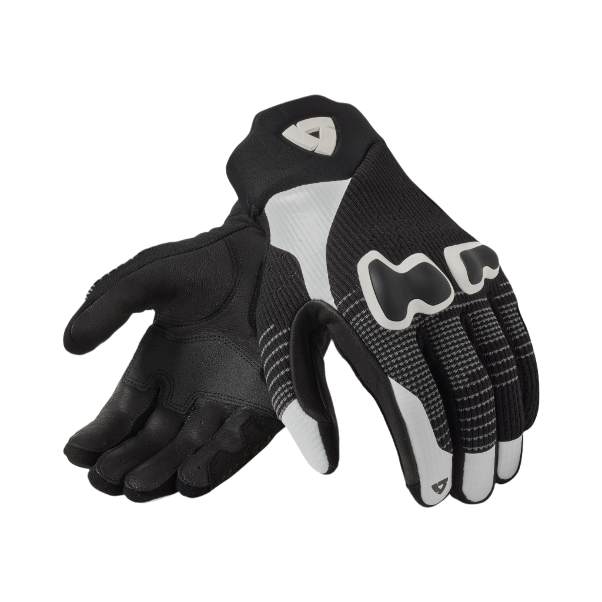 Revit Kinetic 2 Leather / Textile Gloves Black / White - FREE UK Shipping, FREE 365 Day Returns | Moto Central
