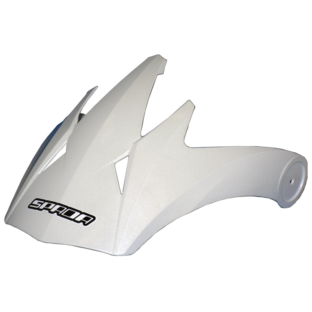 Spada Duo Peak White white helmet peak alternate side view on a white background