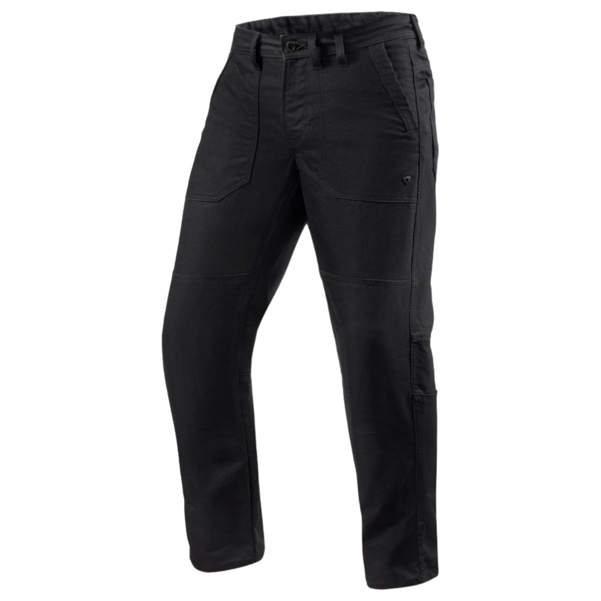 Revit Worker Davis 2 Regular Fit Jeans Black motorcycle trousers, front view