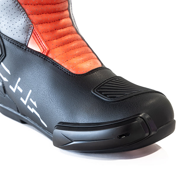Richa Stradale Boots Black / Red – toe and shifter panel detail