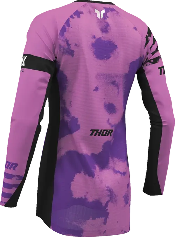 Thor Launchmode Bleach Ladies Jersey Black / Purple / White - FREE UK Shipping, FREE 365 Day Returns | Moto Central