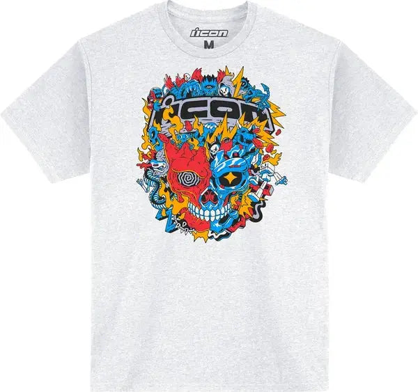 Icon ReDoodle T-Shirt White / Blue / Red - FREE UK Shipping, FREE 365 Day Returns | Moto Central