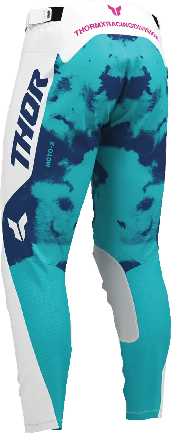 Thor Launchmode Bleach MX Textile Trouser Aqua / Blue / Pink / White - FREE UK Shipping, FREE 365 Day Returns | Moto Central