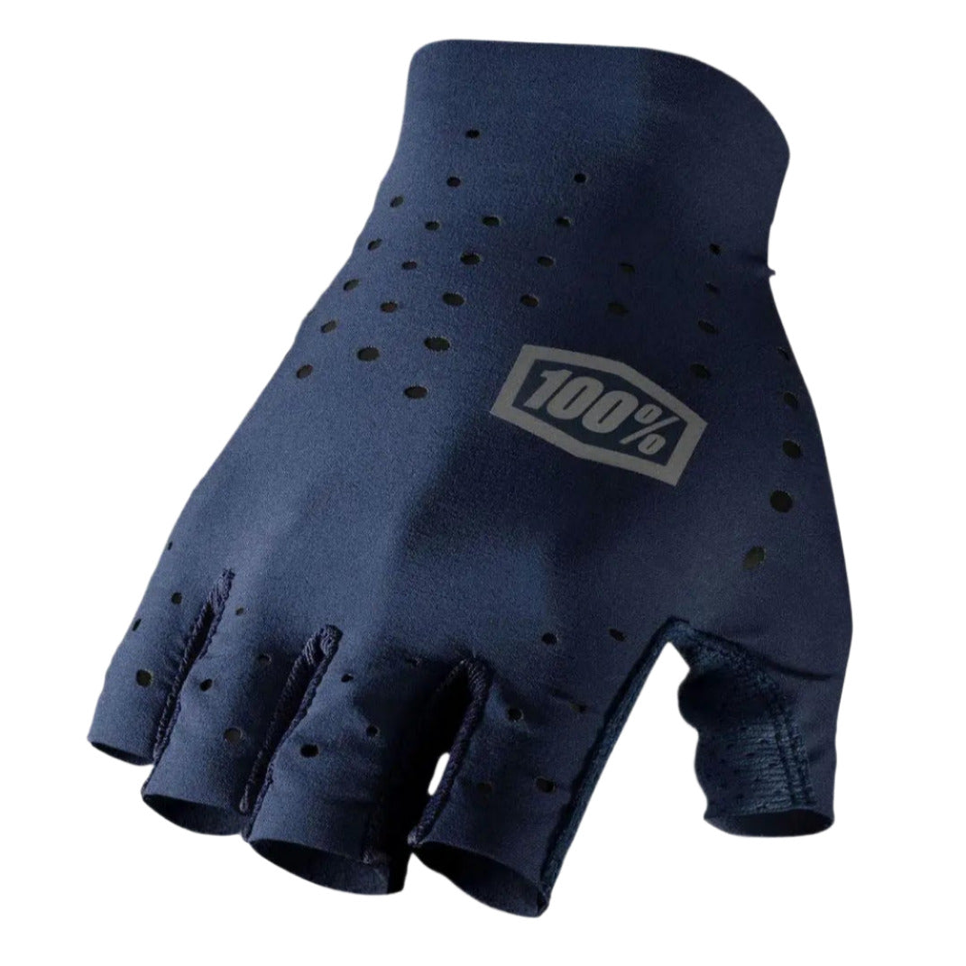 100% Sling Short Finger Gloves Navy - FREE UK Shipping, FREE 365 Day Returns | Moto Central