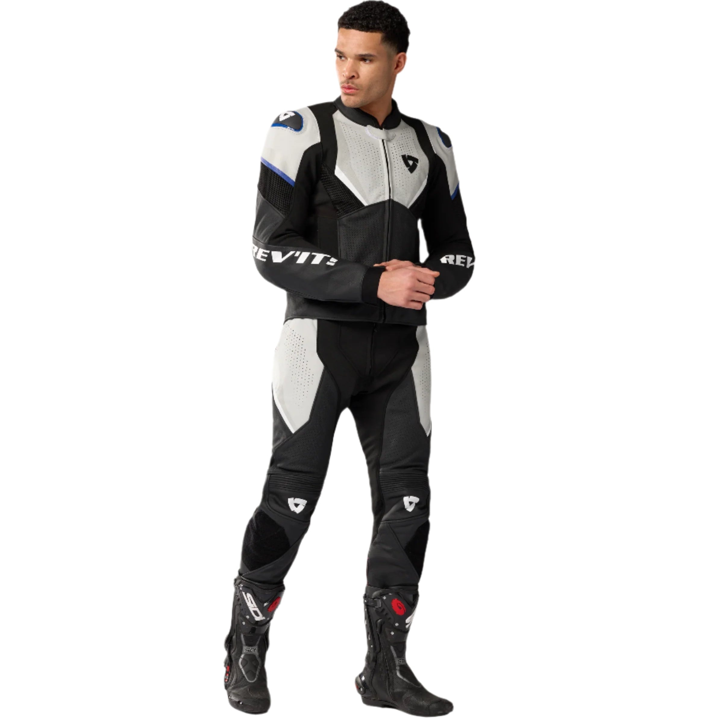 Revit Combi Beta 2 Pieces Leather Suit Black / Light Grey - FREE UK Shipping, FREE 365 Day Returns | Moto Central