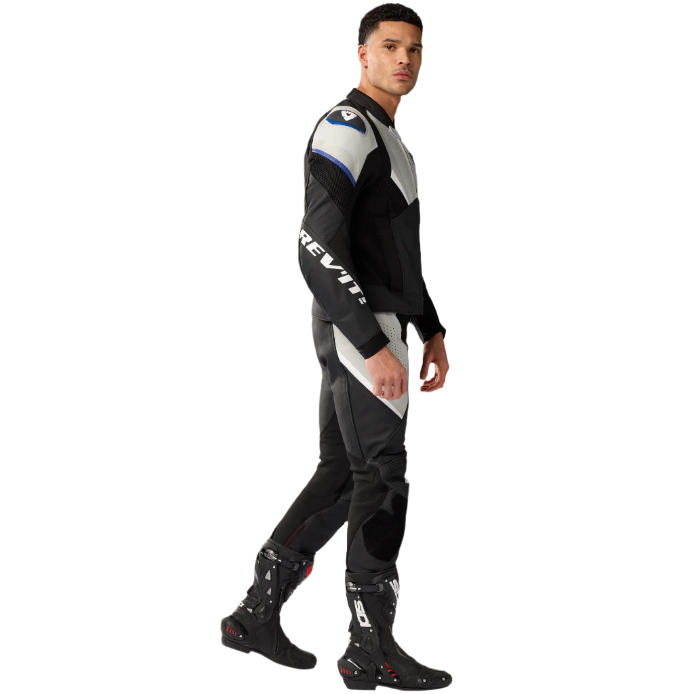 Revit Combi Beta 2 Pieces Leather Suit Black / Light Grey - FREE UK Shipping, FREE 365 Day Returns | Moto Central