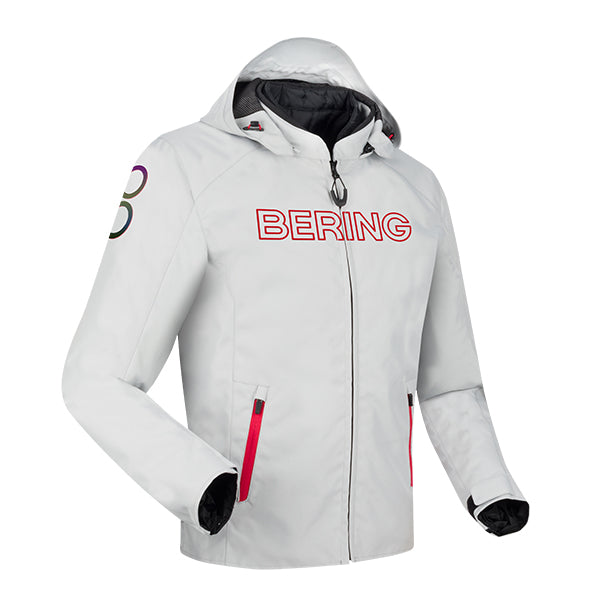 Bering Warwick Textile Jacket Light Grey / Red FREE UK Delivery, FREE 365 Day Returns | Moto Central