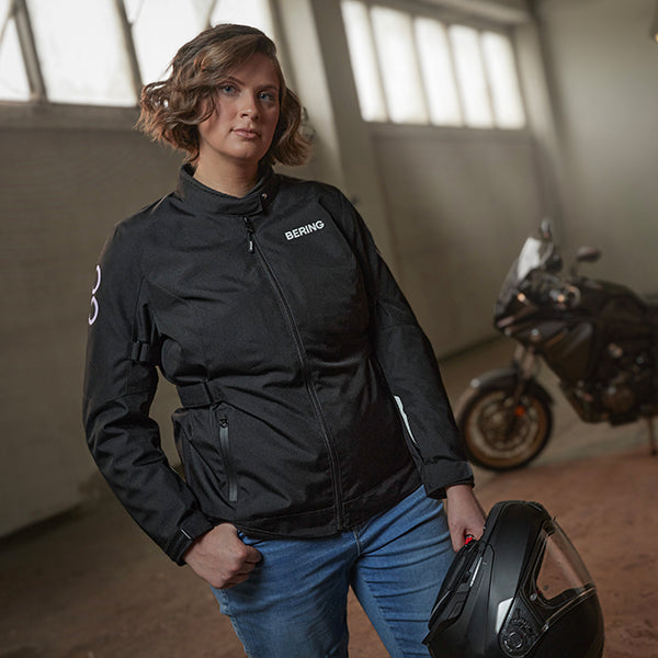 Bering Pamela Queen Size Ladies Textile Jacket Black / White FREE UK Delivery, FREE 365 Day Returns | Moto Central