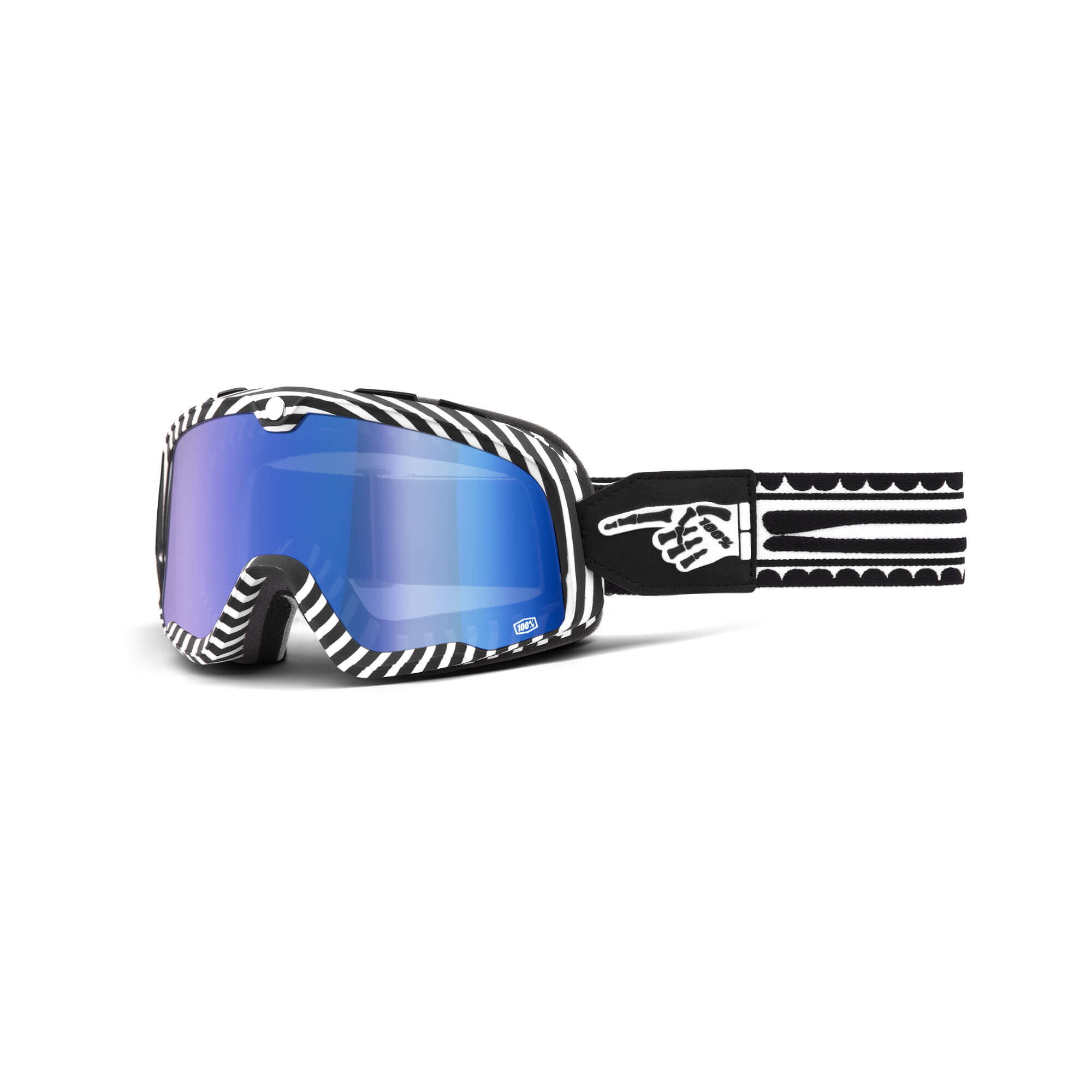 100% Barstow Goggle Death Spray / Mirror Blue Lens - FREE UK Shipping, FREE 365 Day Returns | Moto Central