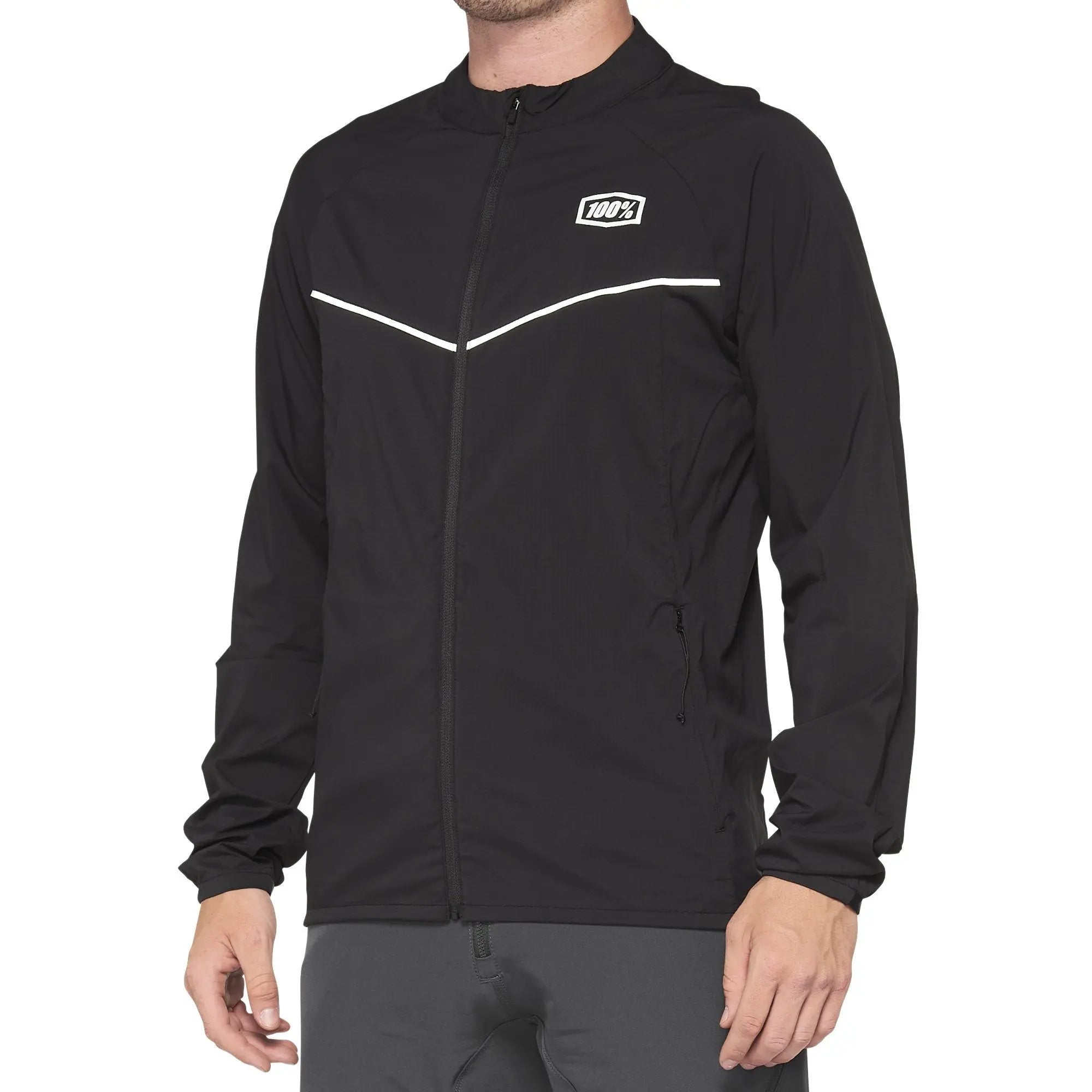 100% Corridor Stretch Windbreaker Jacket Black - FREE UK Shipping, FREE 365 Day Returns | Moto Central