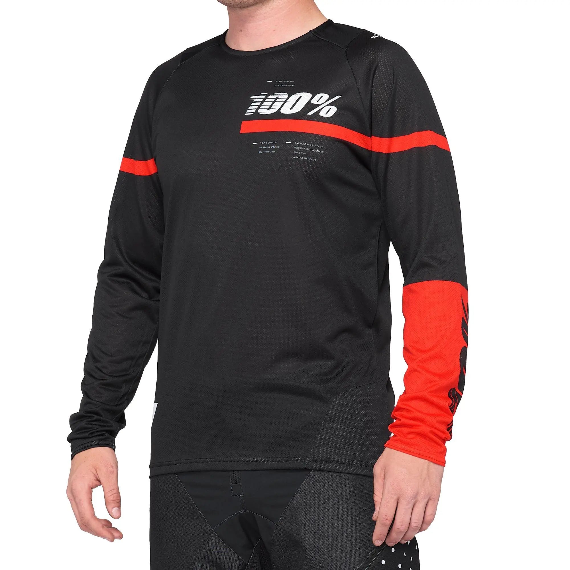 100% R-Core Jersey Black / Red - FREE UK Shipping, FREE 365 Day Returns | Moto Central