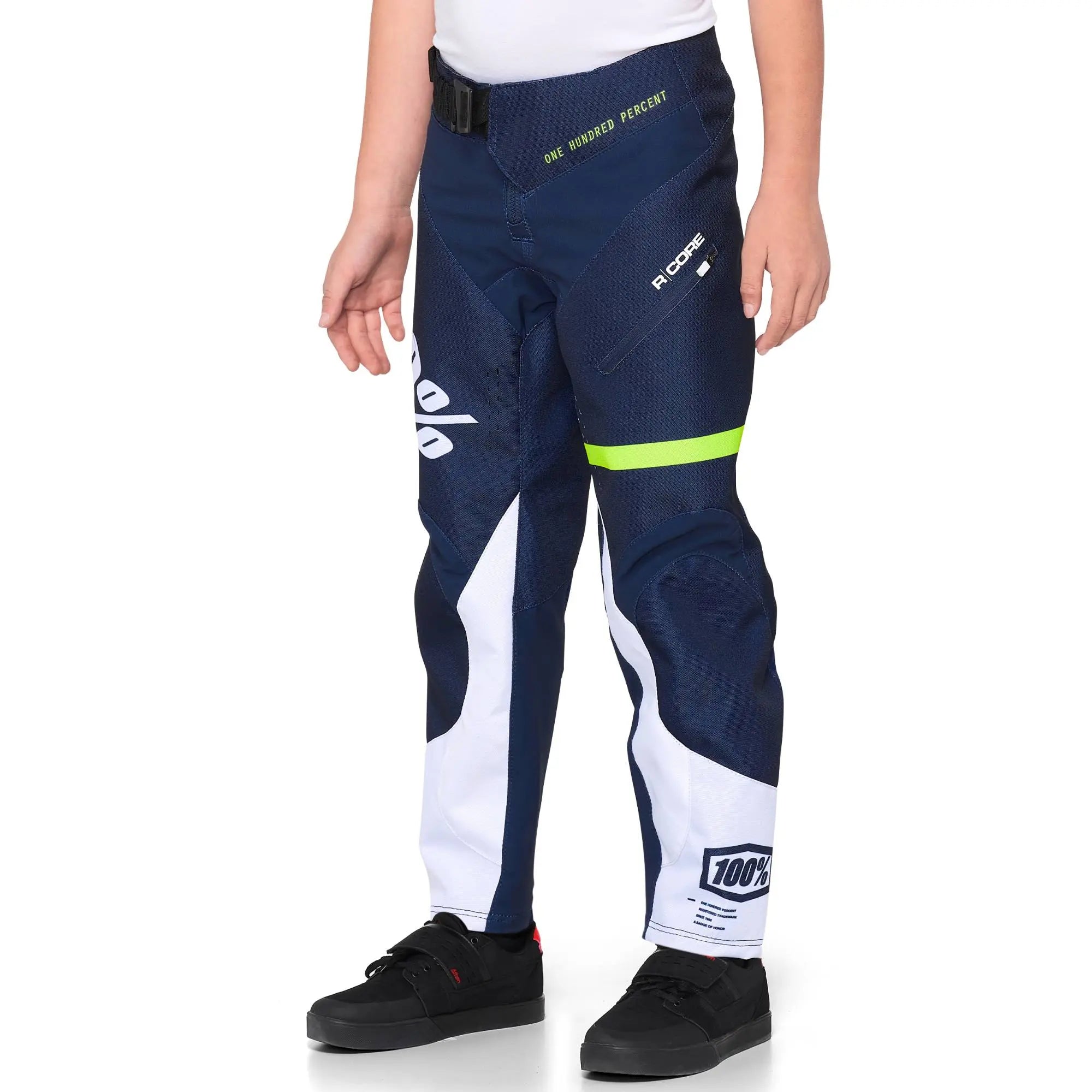 100% R-Core Youth Trouser Dark Blue / Yellow - FREE UK Shipping, FREE 365 Day Returns | Moto Central