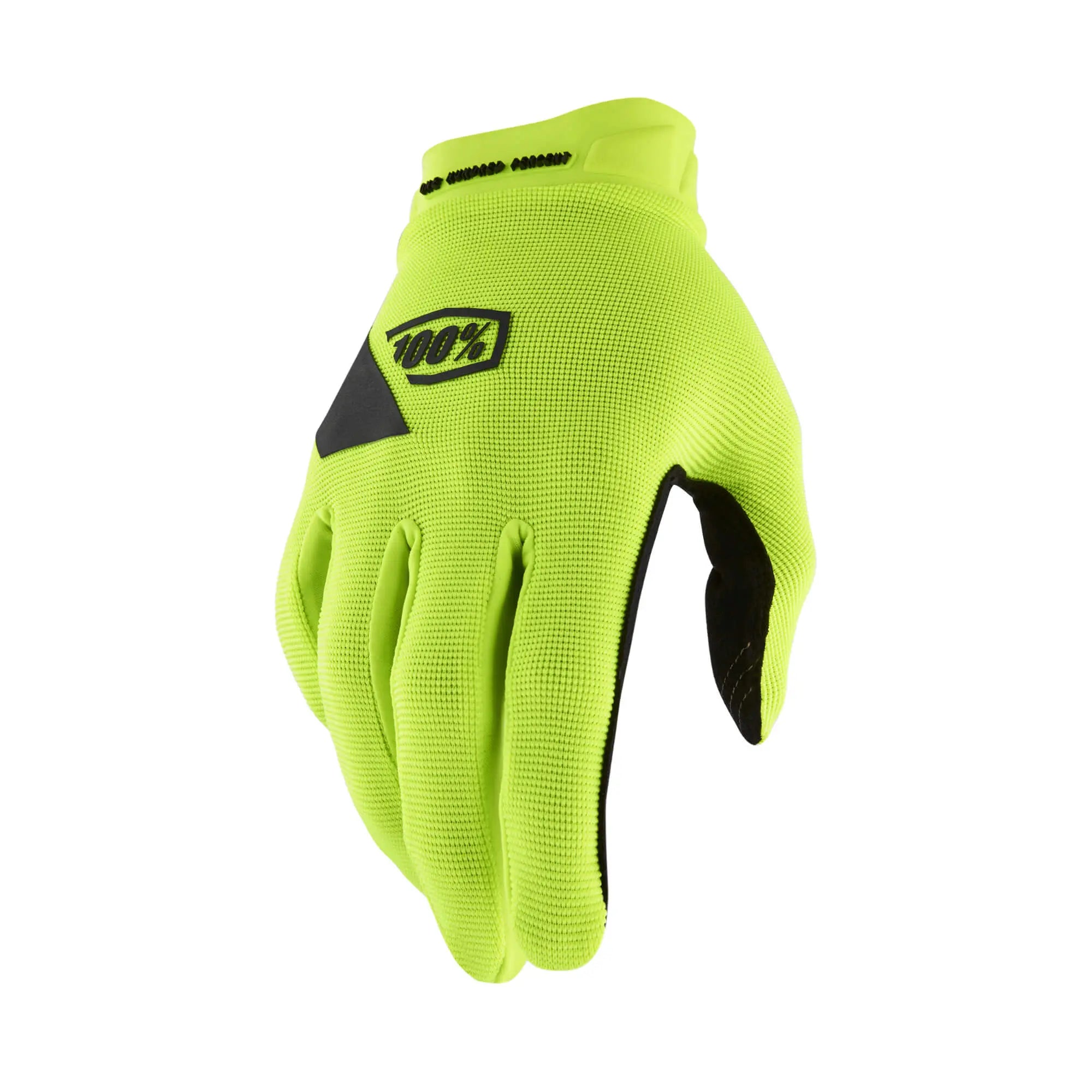 100% Ridecamp Gel Gloves Fluo Yellow - FREE UK Shipping, FREE 365 Day Returns | Moto Central
