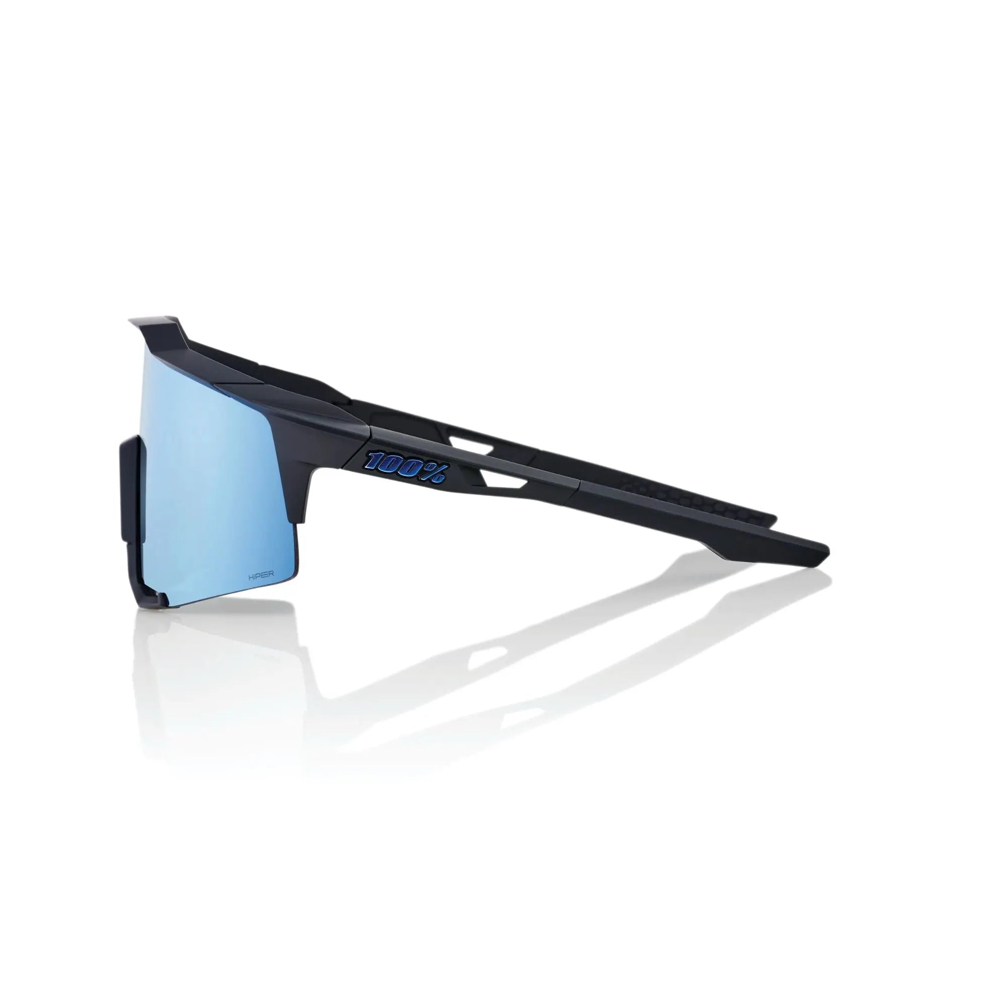 100% Speedcraft Glasses Matt Black / HiPER Blue Multilayer Mirror Lens - FREE UK Shipping, FREE 365 Day Returns | Moto Central