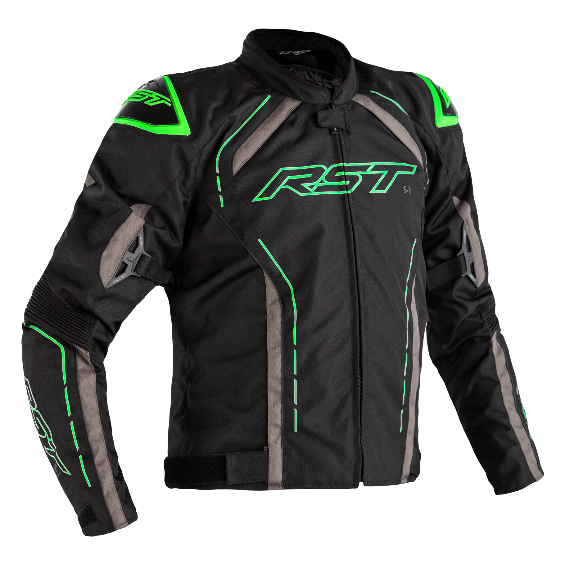 RST S1 CE Textile Jacket Black / Grey / Neon Green FREE UK Delivery, FREE 365 Day Returns | Moto Central