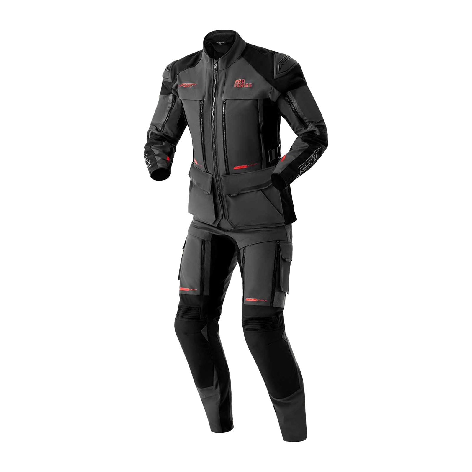 RST Pro Series Adventure D3O Textile Jacket Grey / Black - FREE UK Shipping, FREE 365 Day Returns | Moto Central