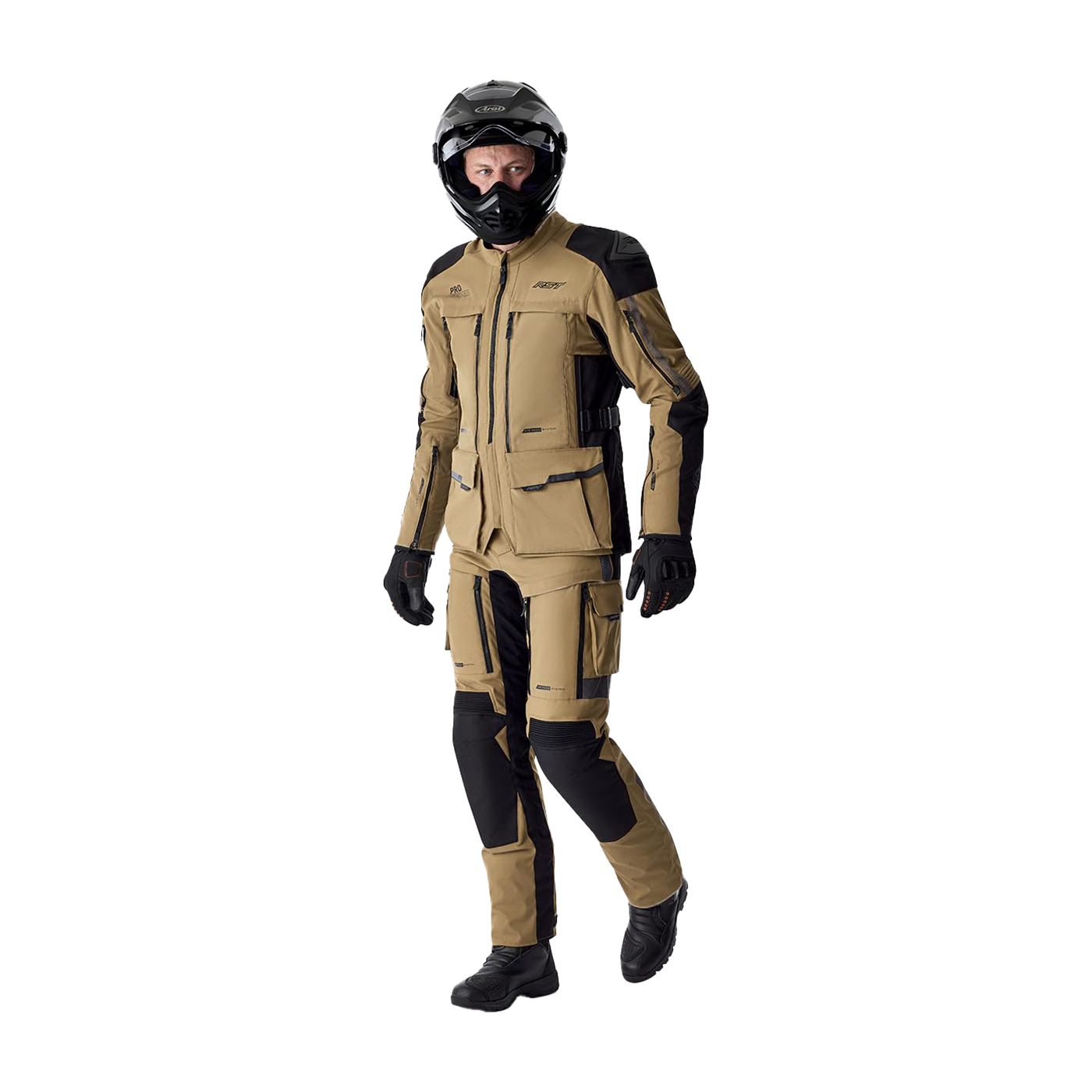 RST Pro Series Adventure D3O Textile Jacket Sand / Black - FREE UK Shipping, FREE 365 Day Returns | Moto Central