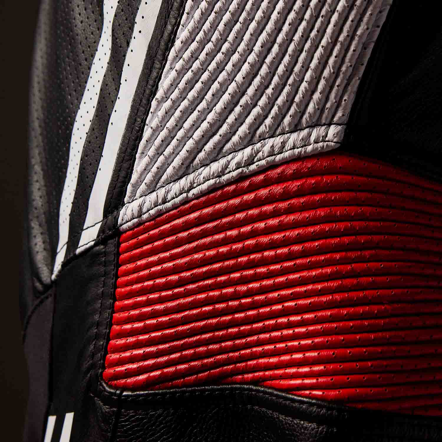 RST Race Dept V4.2 D3O Airbag One Piece Leather Suit Black / Red / White - FREE UK Shipping, FREE 365 Day Returns | Moto Central