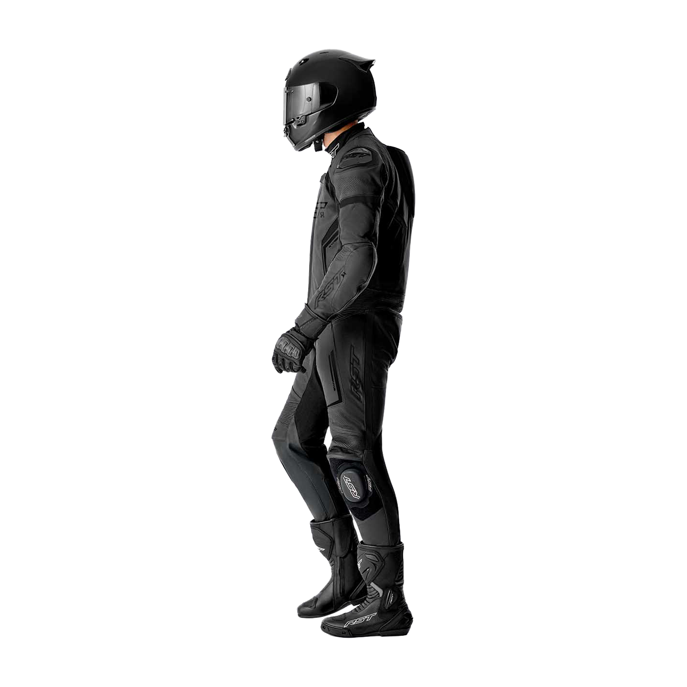 RST S1 D3O One Piece Leather Suit Black / Black / Black - FREE UK Shipping, FREE 365 Day Returns | Moto Central