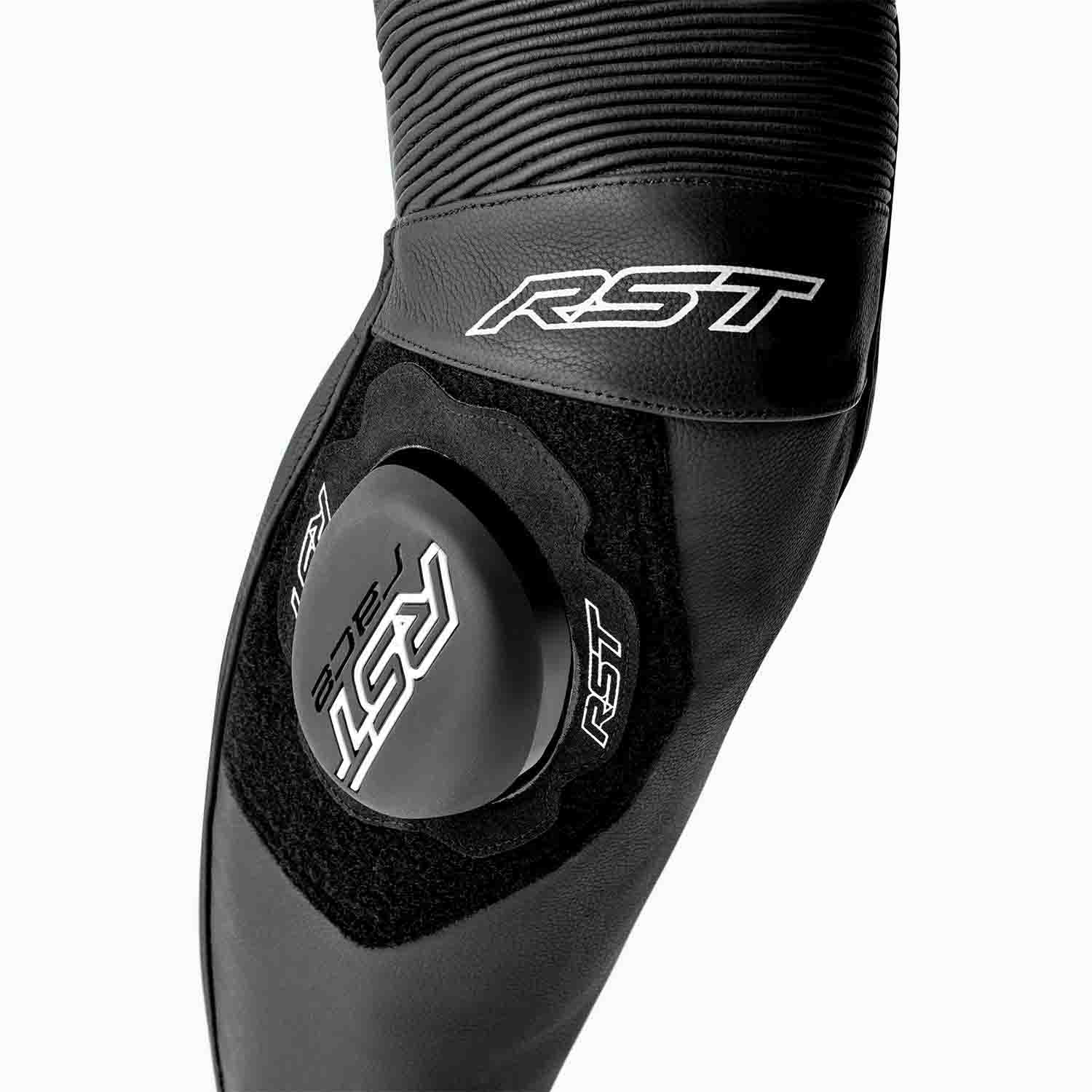 RST S1 D3O One Piece Leather Suit Black / Black / White - FREE UK Shipping, FREE 365 Day Returns | Moto Central