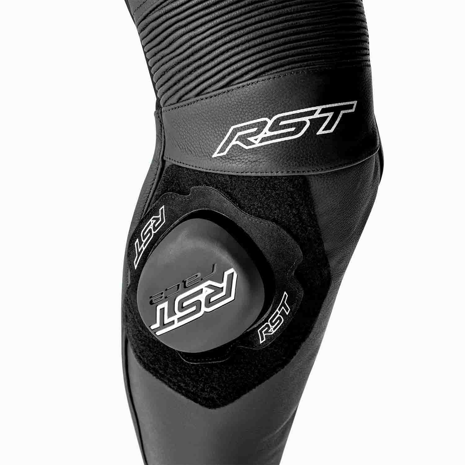RST S1 D3O One Piece Leather Suit Black / Black / White - FREE UK Shipping, FREE 365 Day Returns | Moto Central