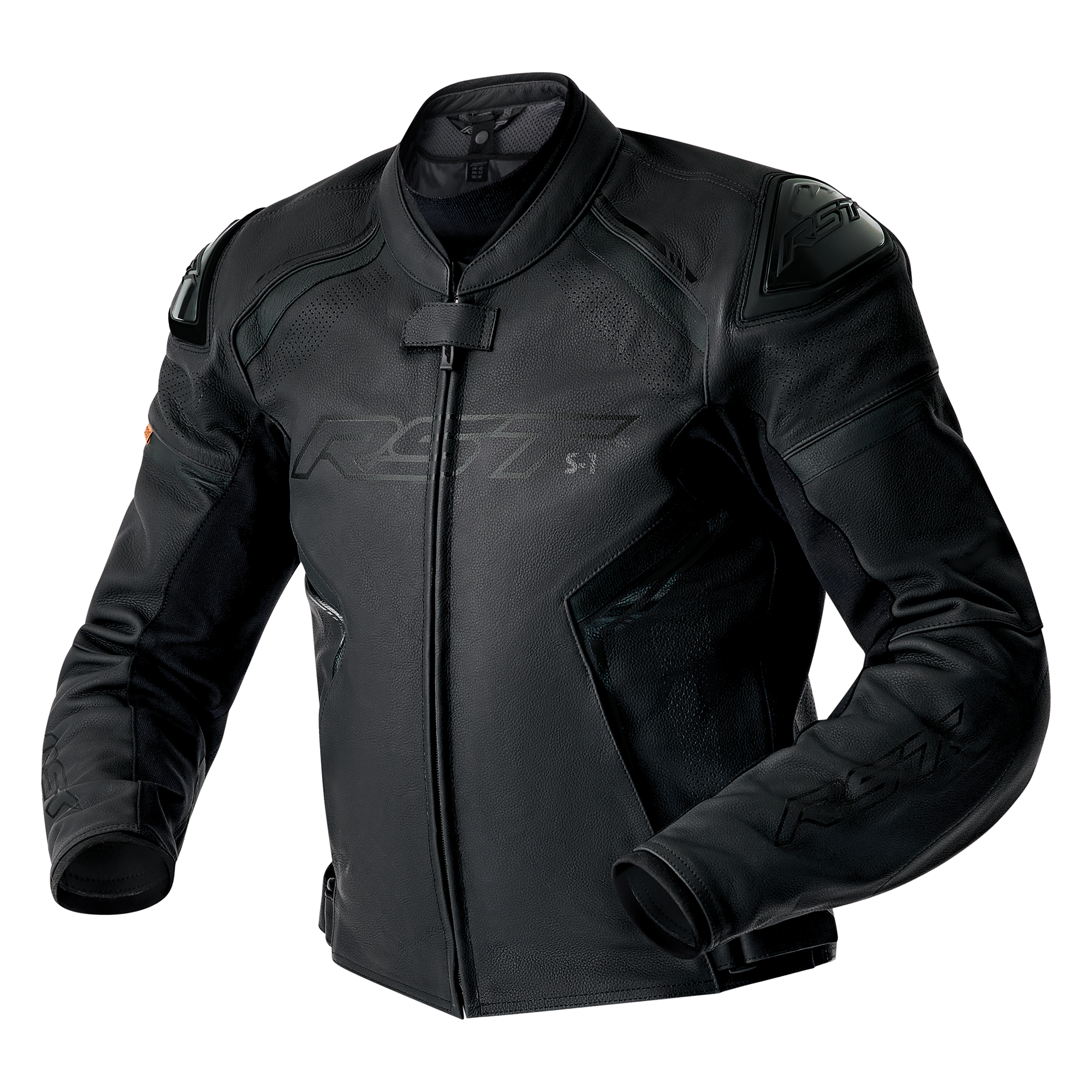 RST S1 D3O Leather Jacket Black / Black / Black - FREE UK Shipping, FREE 365 Day Returns | Moto Central