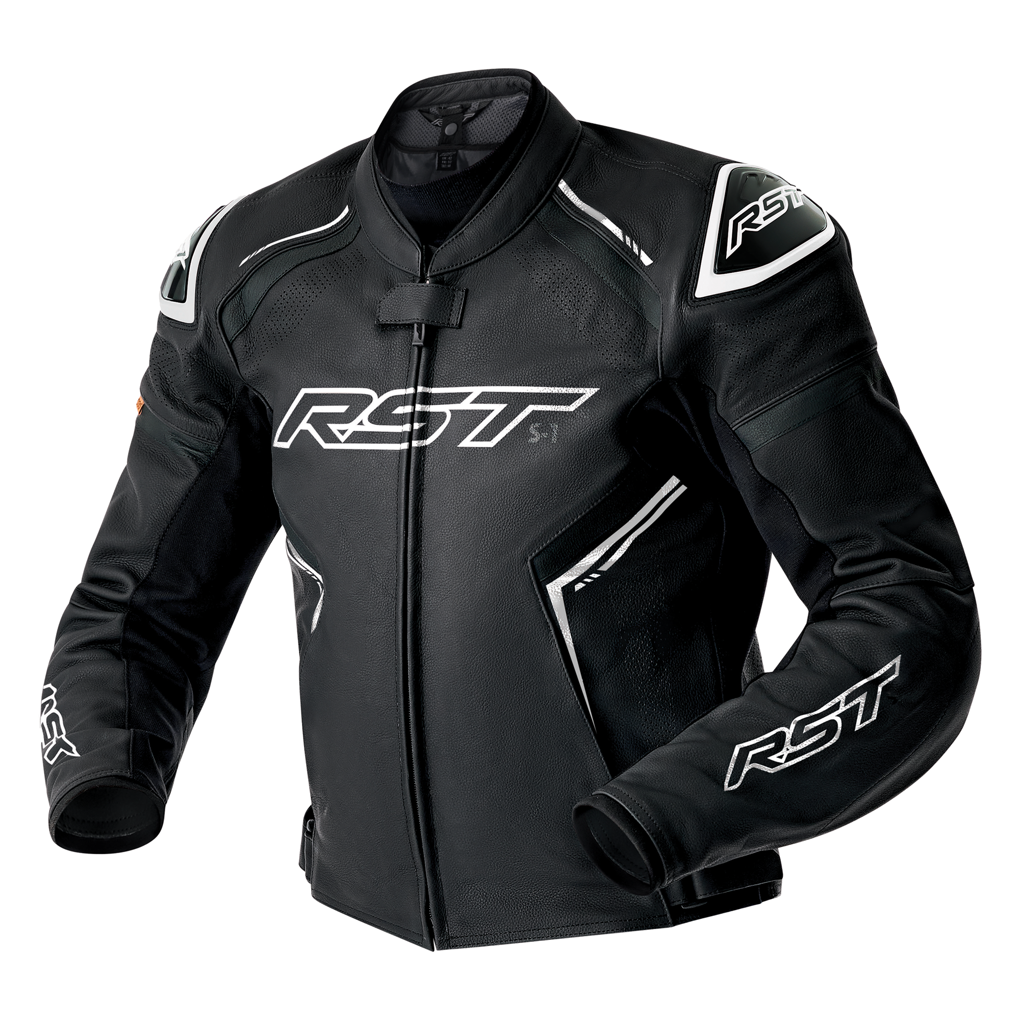 RST S1 D3O Leather Jacket Black / Black / White - FREE UK Shipping, FREE 365 Day Returns | Moto Central