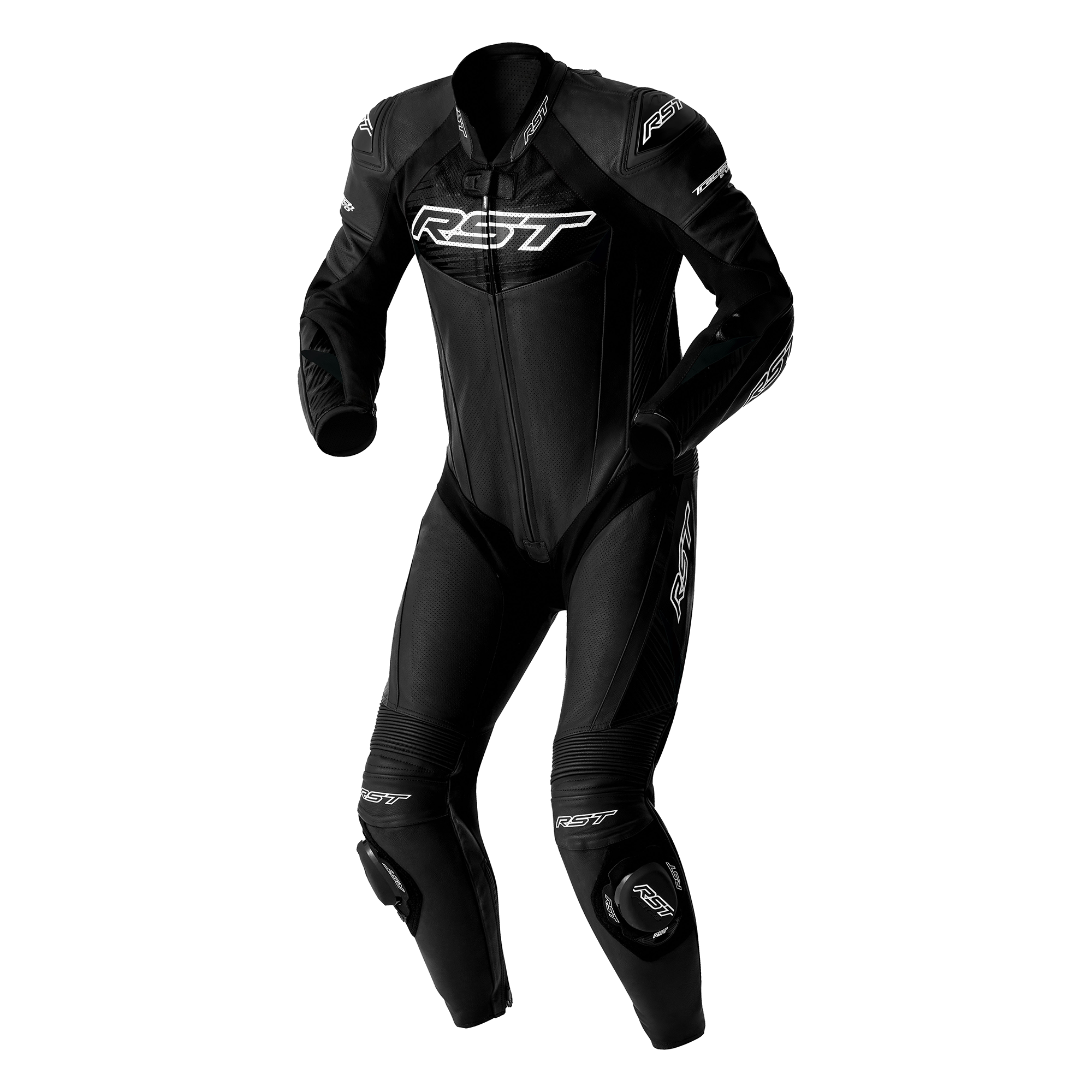 RST Tractech Evo D3O One Piece Leather Suit Black / White - FREE UK Shipping, FREE 365 Day Returns | Moto Central