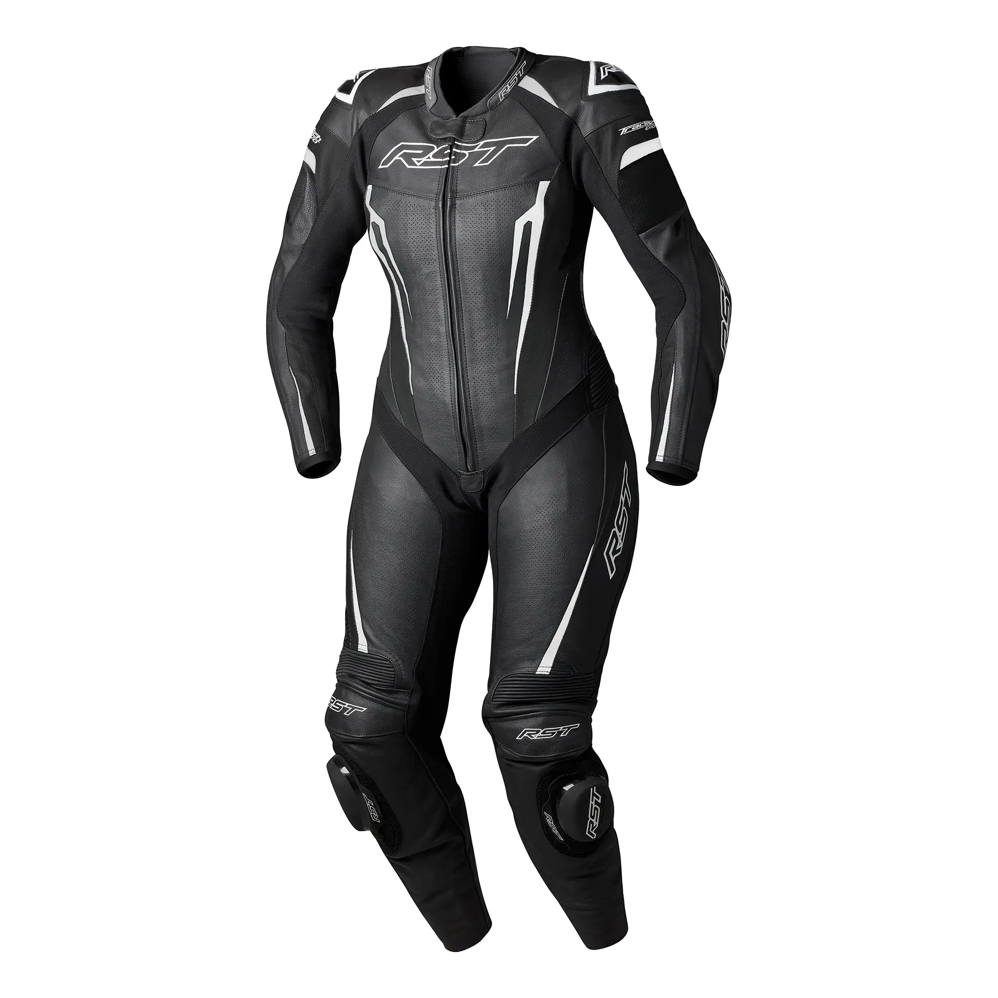RST Tractech Evo D3O Ladies One Piece Leather Suit Black / White - FREE UK Shipping, FREE 365 Day Returns | Moto Central