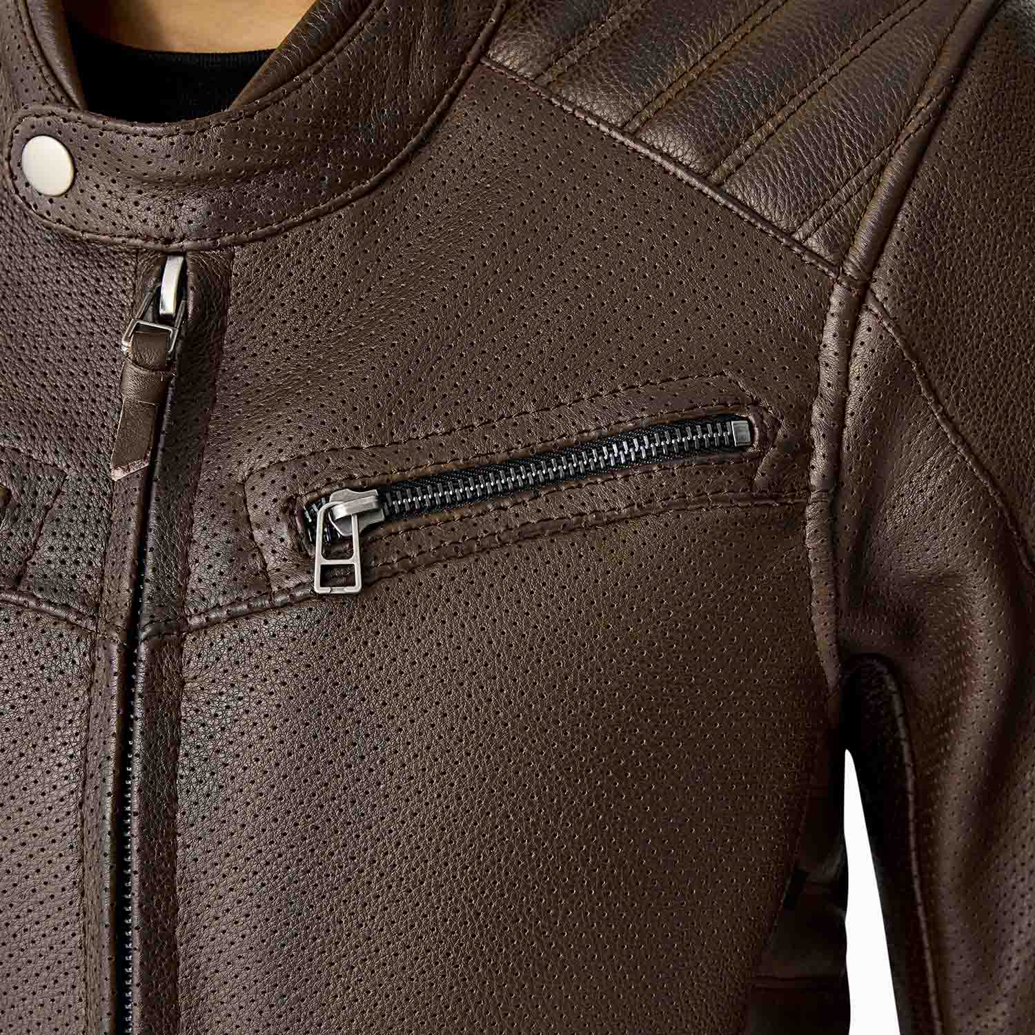 RST Roadster Air D3O Ladies Leather Jacket Brown - FREE UK Shipping, FREE 365 Day Returns | Moto Central