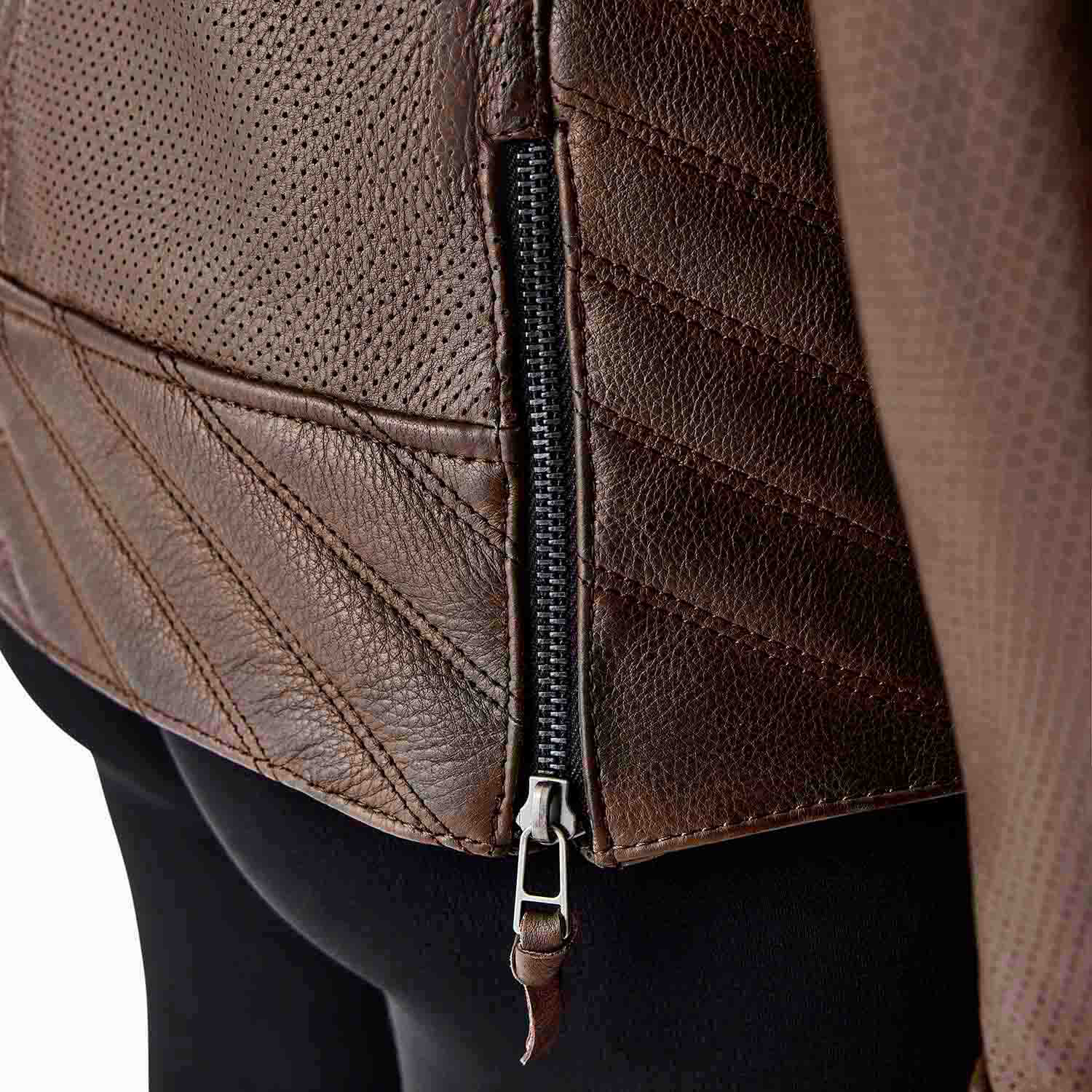 RST Roadster Air D3O Ladies Leather Jacket Brown - FREE UK Shipping, FREE 365 Day Returns | Moto Central