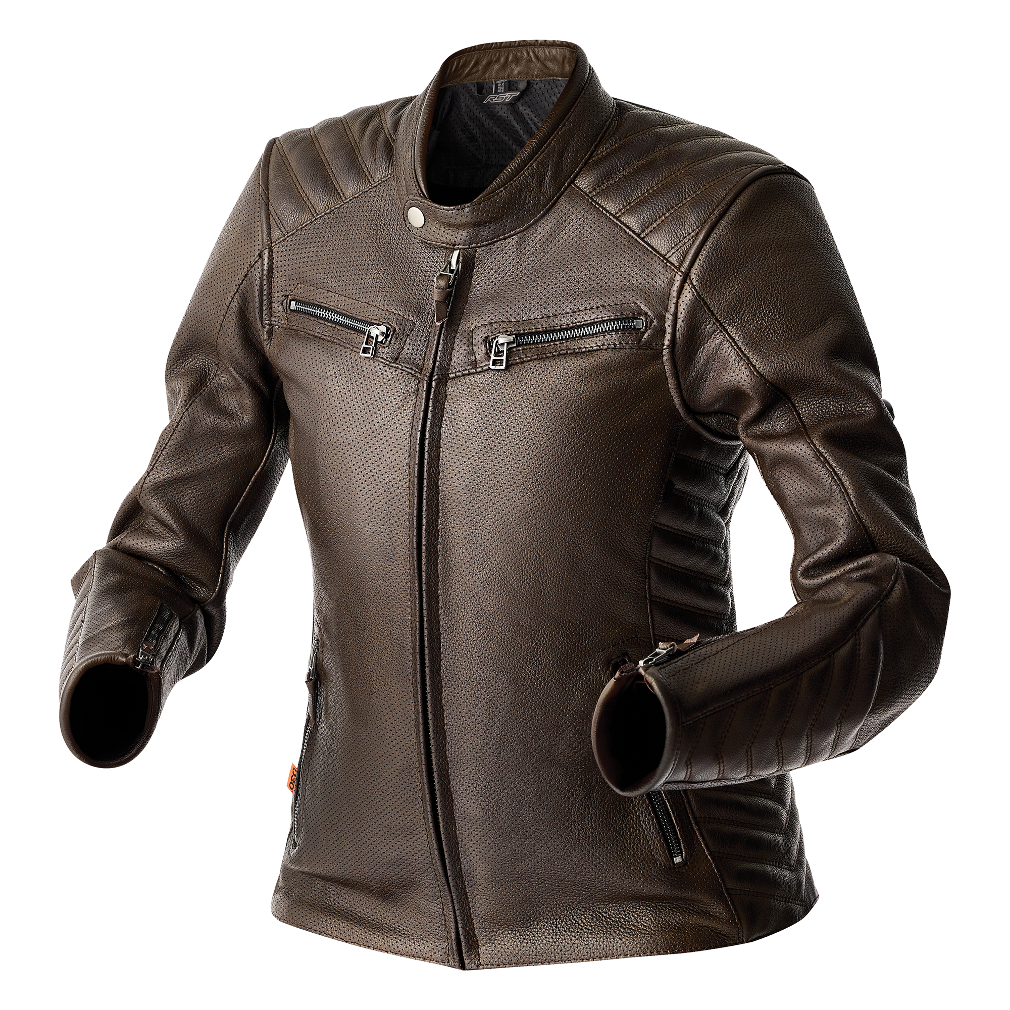 RST Roadster Air D3O Ladies Leather Jacket Brown - FREE UK Shipping, FREE 365 Day Returns | Moto Central