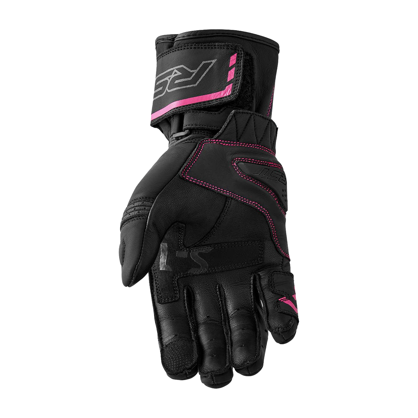 RST S1 Ladies Leather Gloves Black / Fluo Pink - FREE UK Shipping, FREE 365 Day Returns | Moto Central