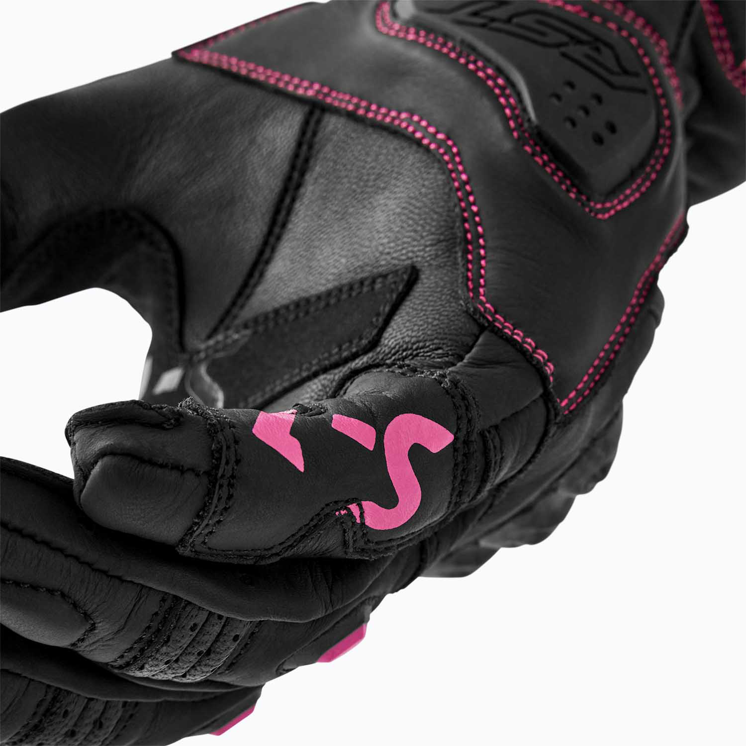RST S1 Ladies Leather Gloves Black / Fluo Pink - FREE UK Shipping, FREE 365 Day Returns | Moto Central