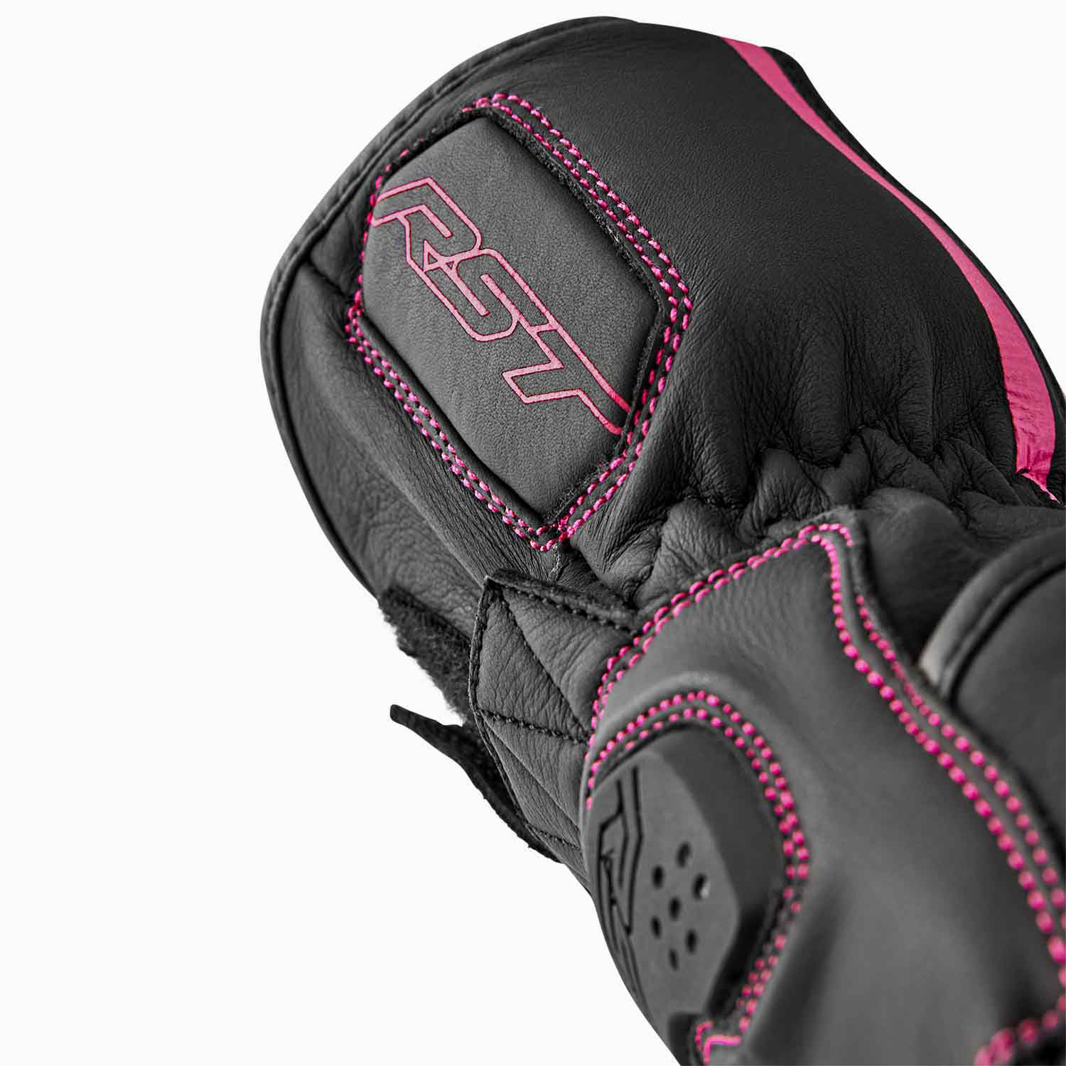 RST S1 Ladies Leather Gloves Black / Fluo Pink - FREE UK Shipping, FREE 365 Day Returns | Moto Central