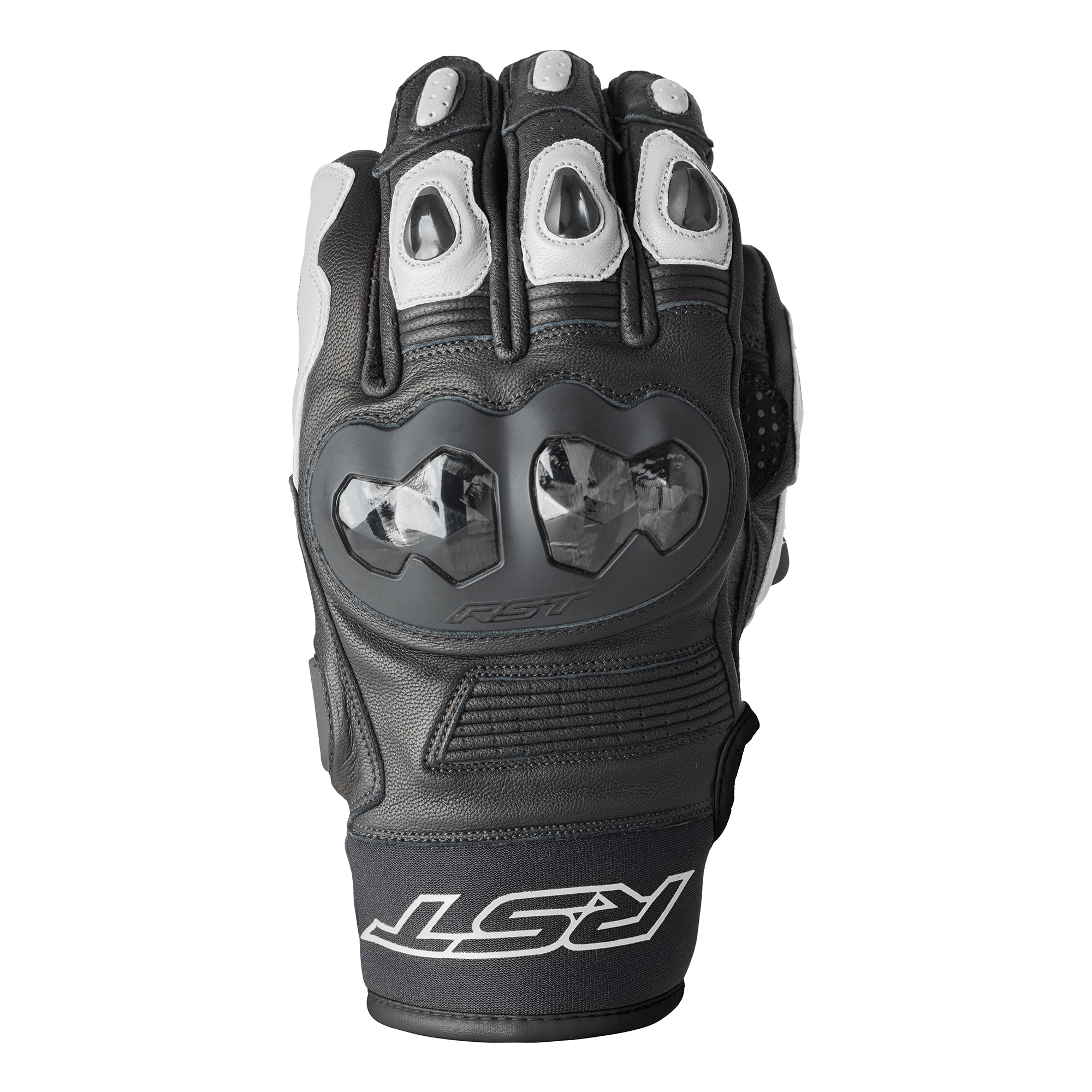 RST Freestyle 3 D3O Leather Gloves Black / White - FREE UK Shipping, FREE 365 Day Returns | Moto Central