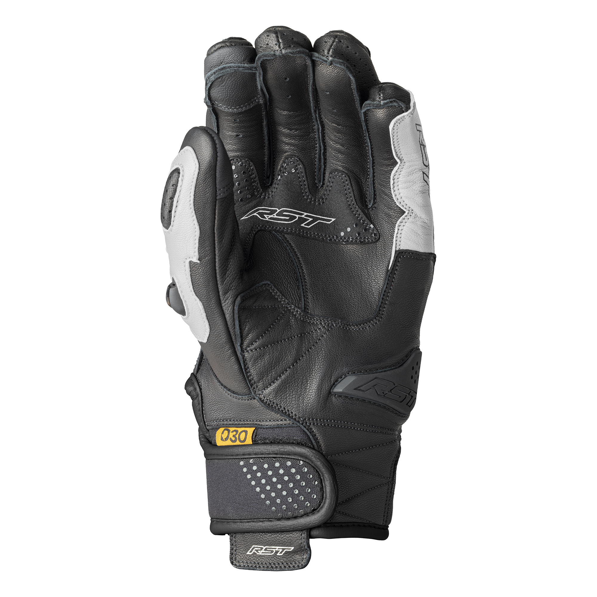 RST Freestyle 3 D3O Leather Gloves Black / White - FREE UK Shipping, FREE 365 Day Returns | Moto Central