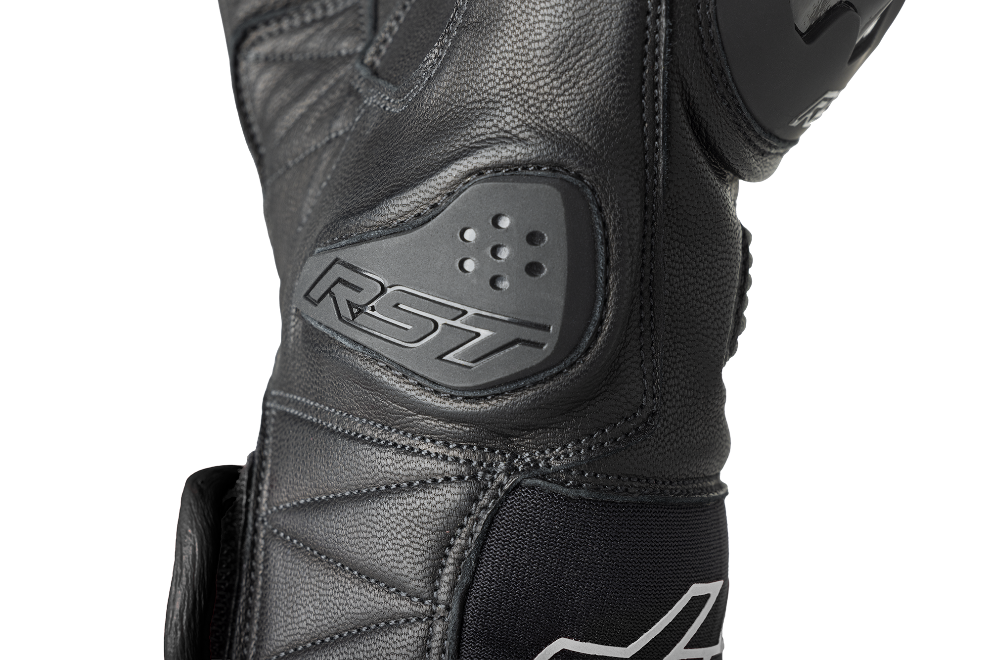 RST Freestyle 3 D3O Leather Gloves Black / White - FREE UK Shipping, FREE 365 Day Returns | Moto Central