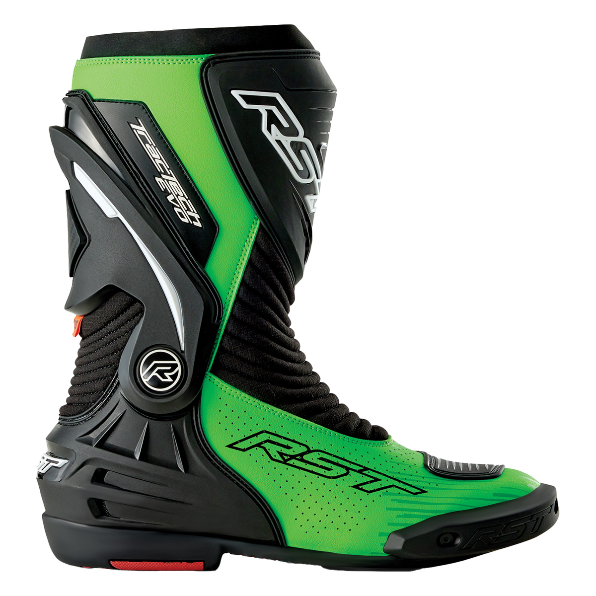 RST Tractech Evo D3O Boots Black / Fluo Green right-side profile