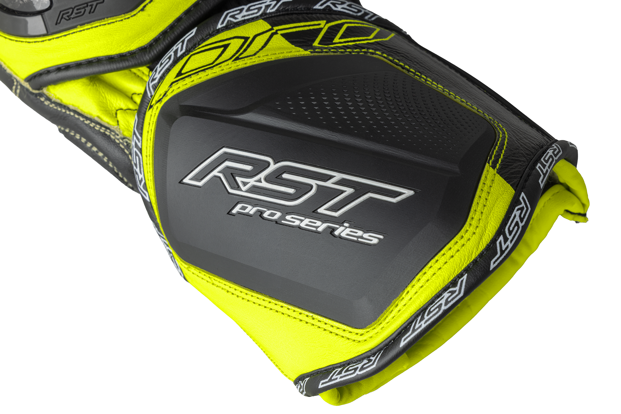 RST Pro Series GP D3O Leather Gloves Black / Fluo Yellow - FREE UK Shipping, FREE 365 Day Returns | Moto Central