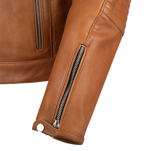 Segura Orion Leather Jacket Camel / White FREE UK Delivery, FREE 365 Day Returns | Moto Central