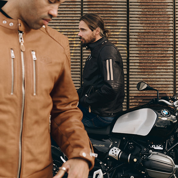 Segura Orion Leather Jacket Camel / White FREE UK Delivery, FREE 365 Day Returns | Moto Central