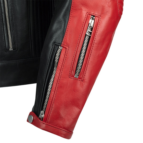Segura Romeo Leather Jacket Black / Red FREE UK Delivery, FREE 365 Day Returns | Moto Central